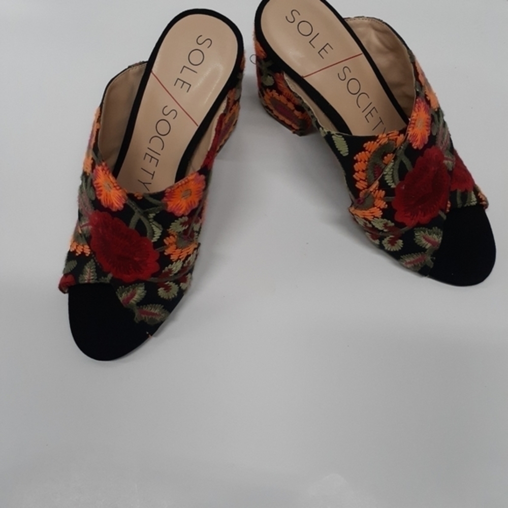Sole Society Floral Print Sandal Size 6 - Picture 5 of 5